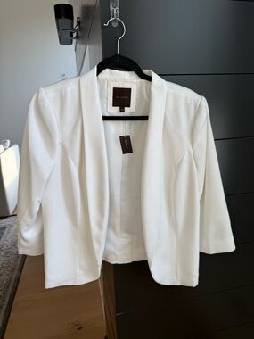 The Limited White Open-Front Cropped Blazer